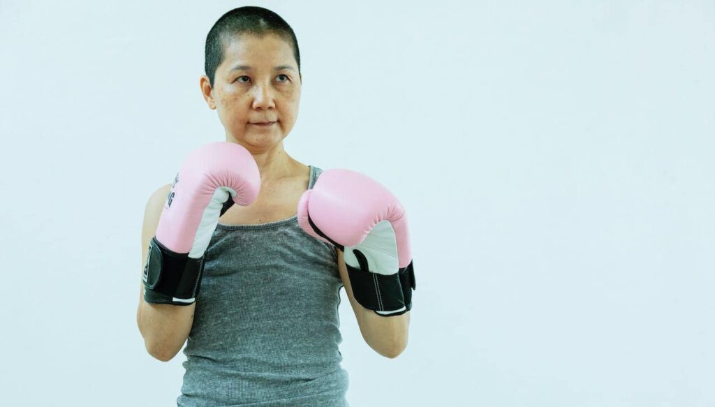 pink women's kickboxing gloves